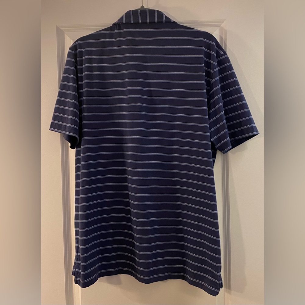 Peter Millar Polo Shirt - Stripe Navy - Sz M - Like New Condition - Picture 2 of 4